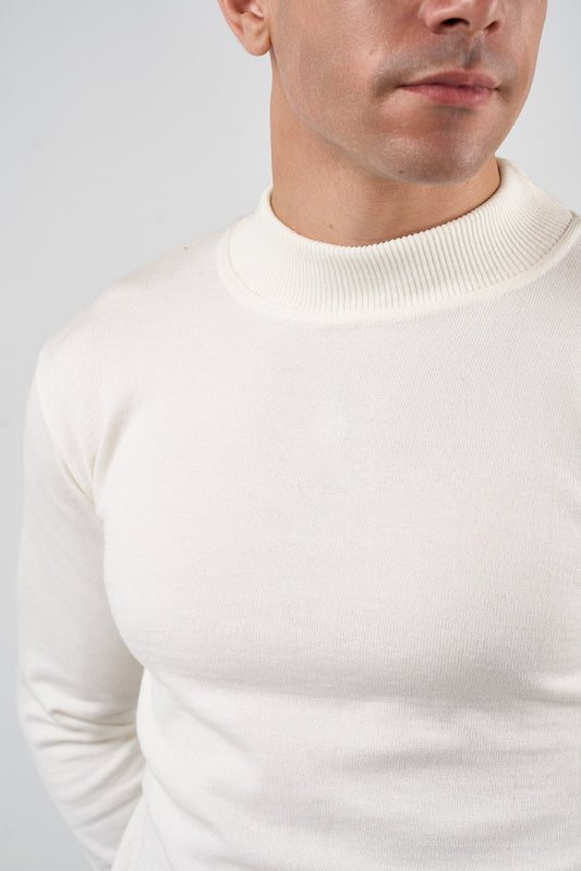 White Mock Neck Sweater