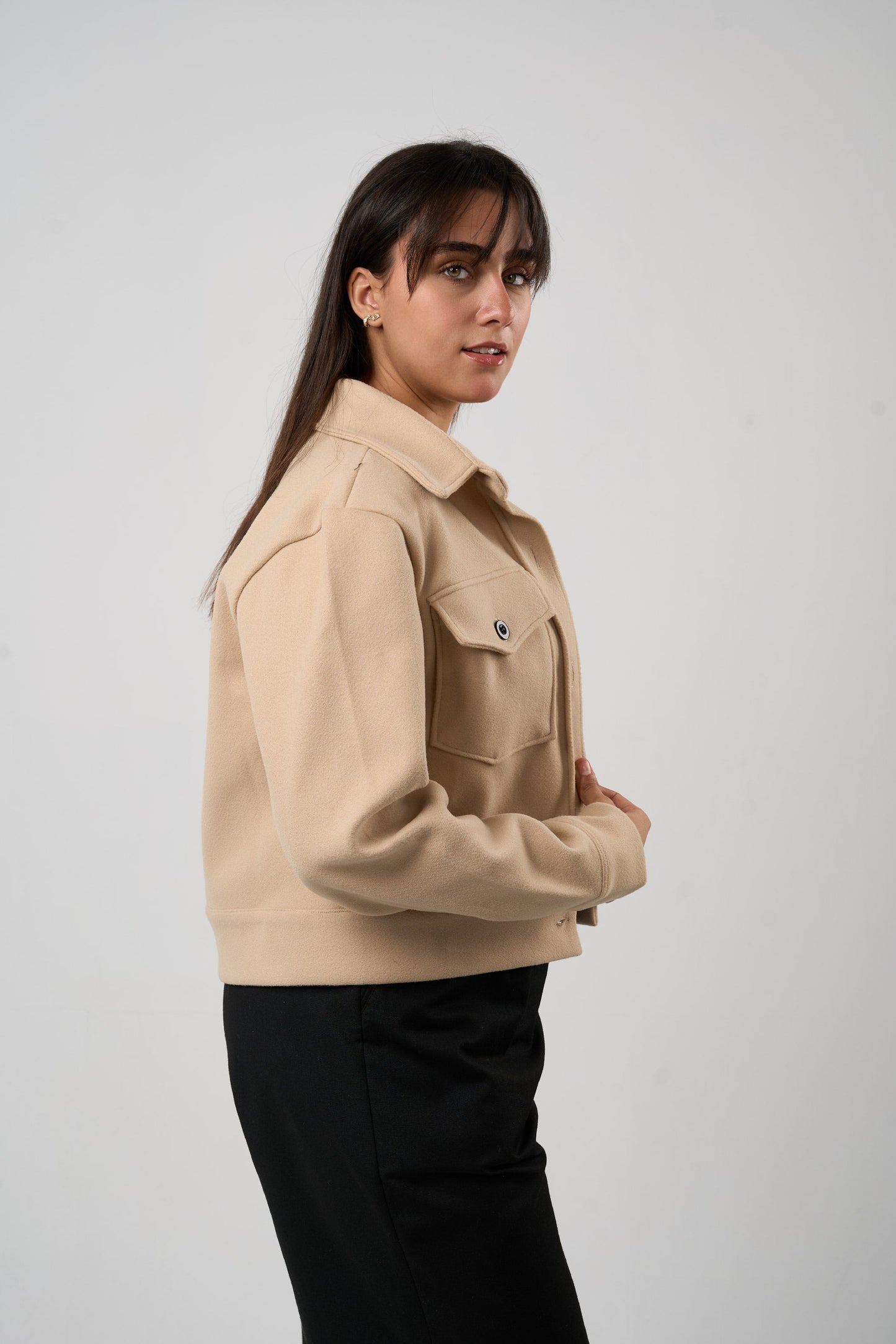 Crème Cropped Overshirt