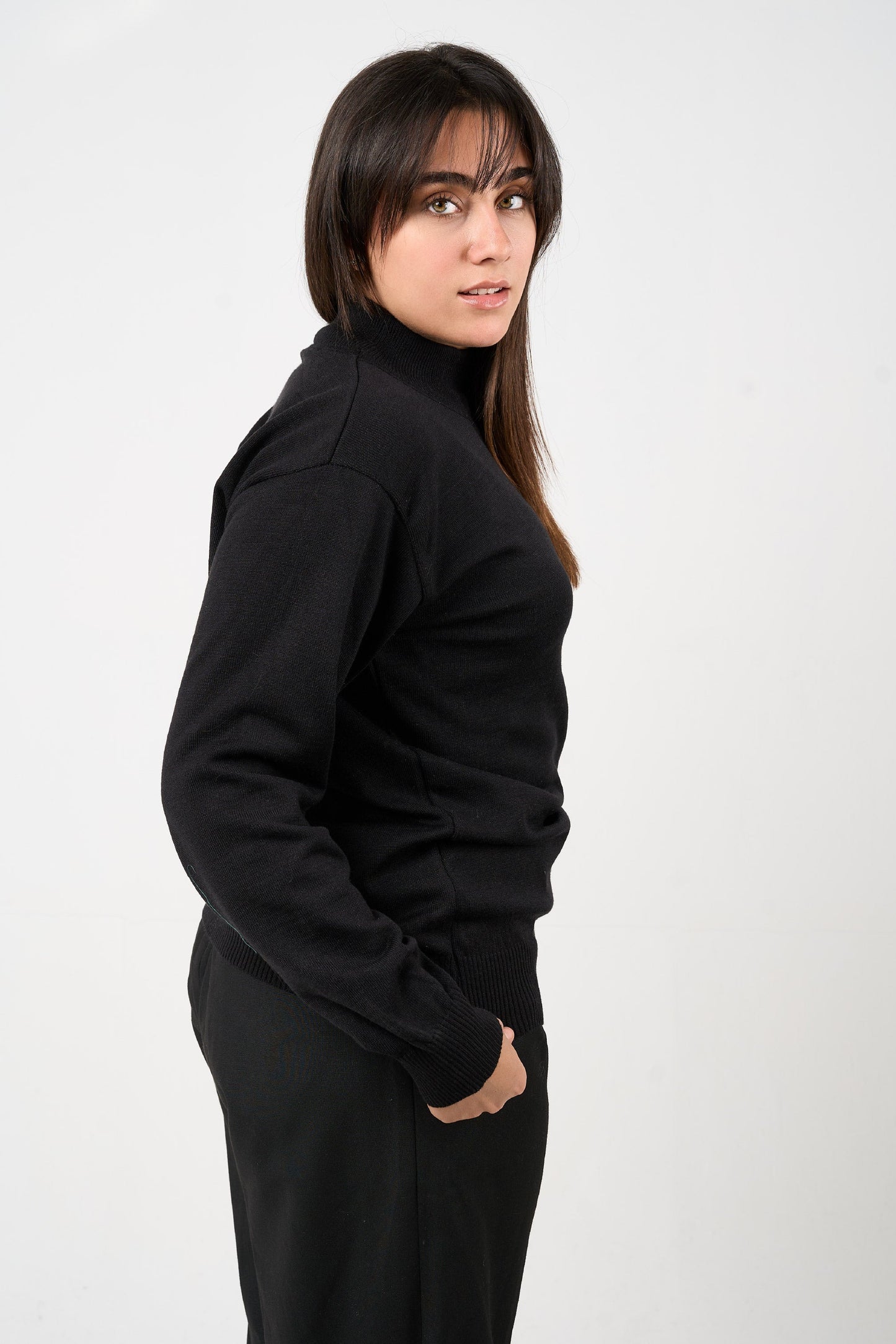 Black Mock Neck Sweater