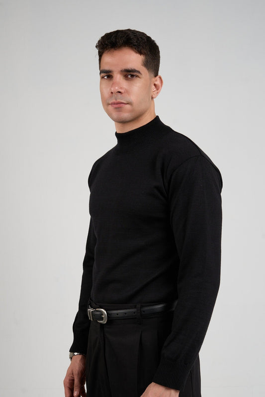 Black Mock Neck Sweater