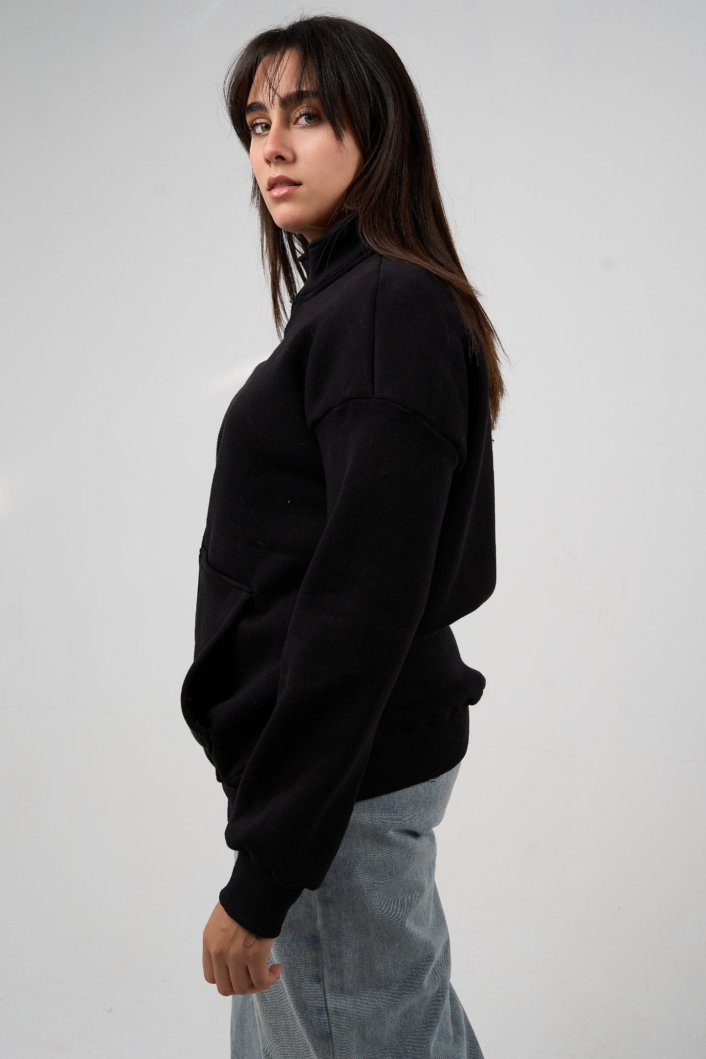 Black Zip-up Sweatshirt